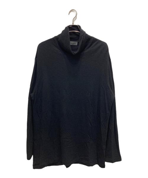 Yohji Yamamoto pour homme（ヨウジヤマモト プールオム）Yohji Yamamoto pour homme (ヨウジヤマモト プールオム) SUPER 120 WOOL SINGLE JERSEY TURTLE NECK LS TEE ブラック サイズ:3の古着・服飾アイテム
