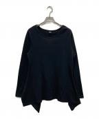 Y'sワイズ）の古着「アシンメトリーカットソー」｜ブラック
