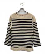 45rpm45アールピーエム）の古着「ボーダーニット」｜ネイビー×ベージュ