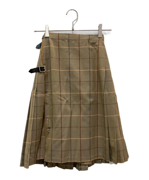 Burberry's（バーバリー）Burberry's (バーバリーズ) プリーツラップスカート ベージュ サイズ:不明(実寸参照)の古着・服飾アイテム