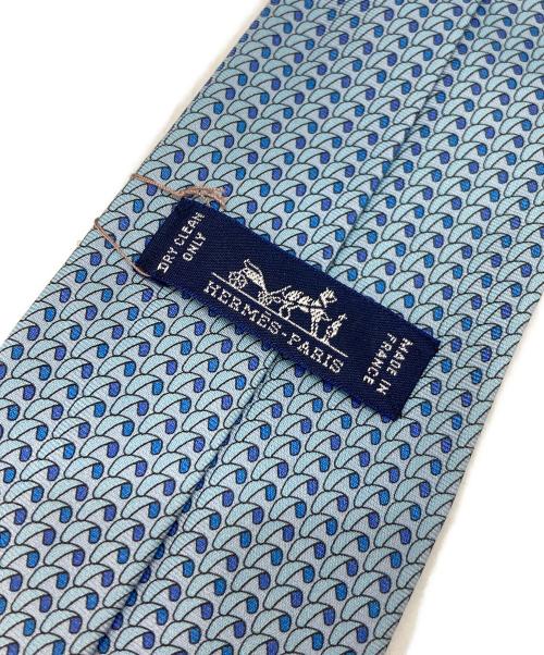 HERMES（エルメス）HERMES (エルメス) 総柄ネクタイ ブルー サイズ:実寸参照の古着・服飾アイテム