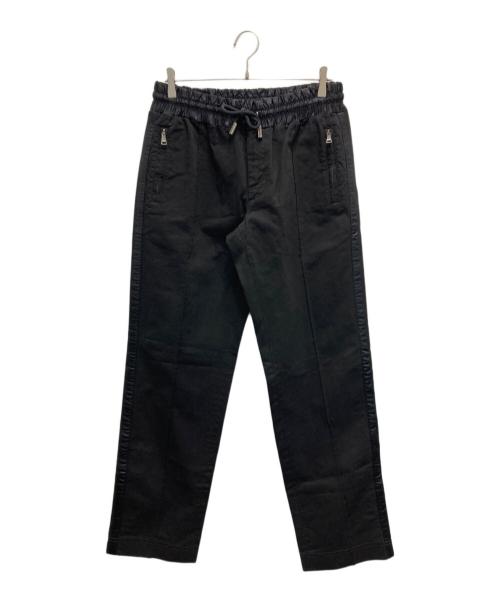 DOLCE & GABBANA（ドルチェ＆ガッバーナ）DOLCE & GABBANA (ドルチェ＆ガッバーナ) バックポケット ロゴプレート サイドライン トラックパンツ ブラック サイズ:50の古着・服飾アイテム