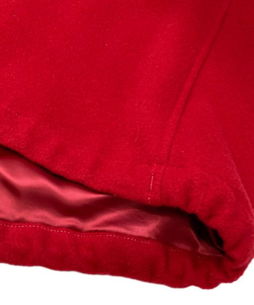 GANRYU（ガンリュウ）GANRYU (ガンリュウ) ベロア切替 ドローストリング シングル モッズ オーバー コート レッド サイズ:Mの古着・服飾アイテム