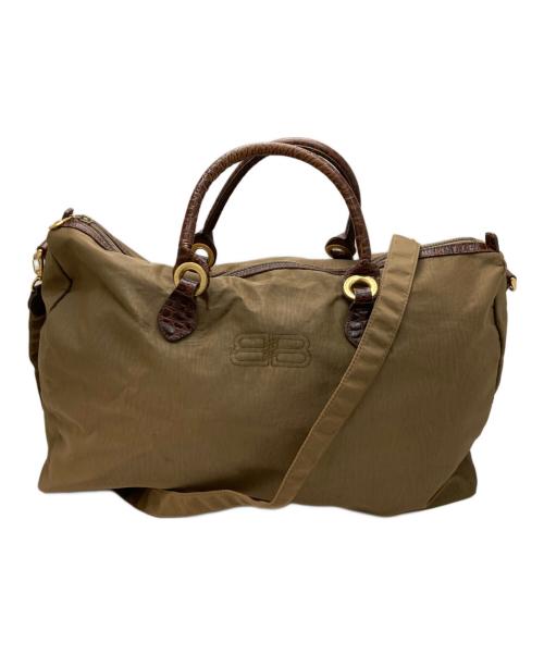 BALENCIAGA（バレンシアガ）BALENCIAGA (バレンシアガ) Bロゴミニボストンバッグ オリーブの古着・服飾アイテム