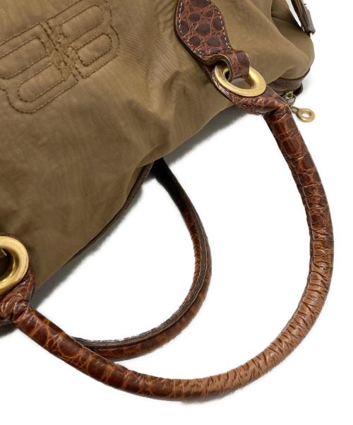 BALENCIAGA（バレンシアガ）BALENCIAGA (バレンシアガ) Bロゴミニボストンバッグ オリーブの古着・服飾アイテム