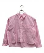Rie millerリエ ミラー）の古着「製品染めレギュラーカラーショート丈シャツ」｜ピンク