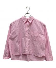 Rie miller（リエ ミラー）の古着「製品染めレギュラーカラーショート丈シャツ」｜ピンク