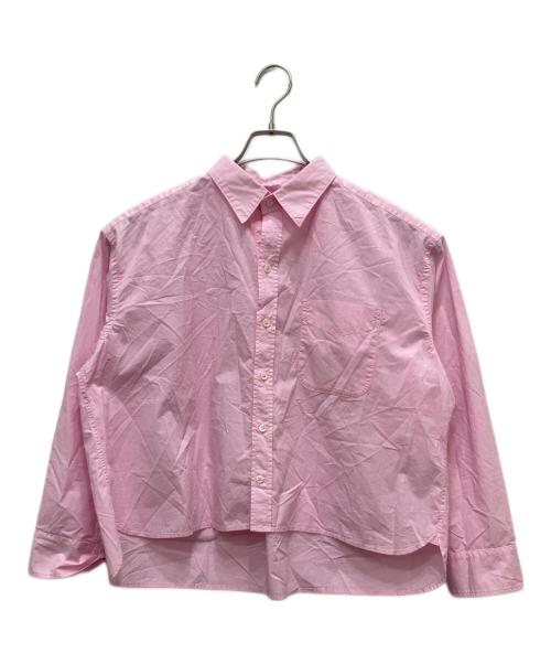 Rie miller（リエ ミラー）Rie miller (リエ ミラー) 製品染めレギュラーカラーショート丈シャツ ピンク サイズ:38の古着・服飾アイテム