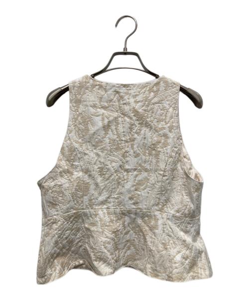 sahara（サハラ）sahara (サハラ) Jacquard Peplum Vest アイボリー サイズ:不明（実寸参照）の古着・服飾アイテム