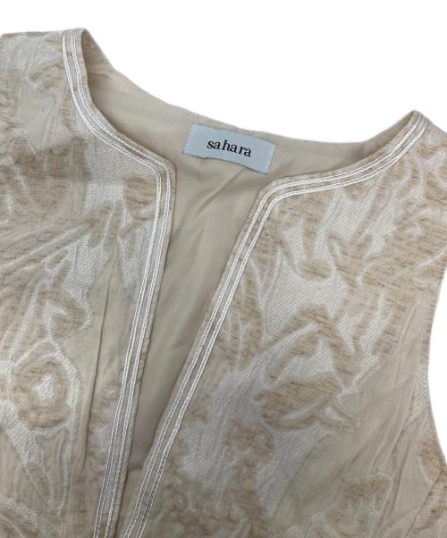 sahara（サハラ）sahara (サハラ) Jacquard Peplum Vest アイボリー サイズ:不明（実寸参照）の古着・服飾アイテム