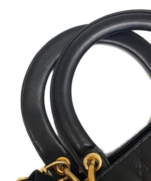 Christian Dior（クリスチャン ディオール）Christian Dior (クリスチャン ディオール) カナージュ2WAYハンドバッグ ブラックの古着・服飾アイテム