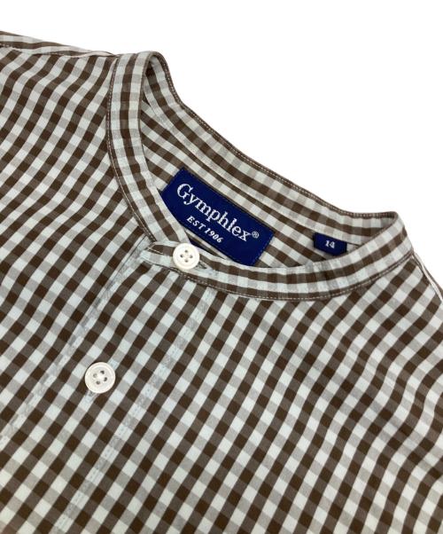 Gymphlex（ジムフレックス）Gymphlex (ジムフレックス) チェックワンピース ブラウン サイズ:14の古着・服飾アイテム
