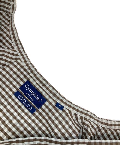 Gymphlex（ジムフレックス）Gymphlex (ジムフレックス) チェックワンピース ブラウン サイズ:14の古着・服飾アイテム