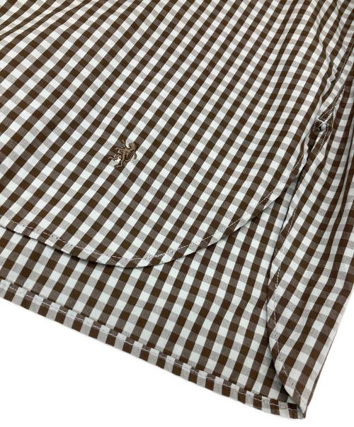 Gymphlex（ジムフレックス）Gymphlex (ジムフレックス) チェックワンピース ブラウン サイズ:14の古着・服飾アイテム