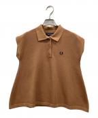 FRED PERRY×RAY BEAMSフレッドペリー×レイ ビームス）の古着「ノースリーブフレア ポロシャツ」｜ブラウン