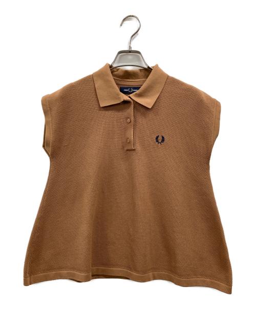 FRED PERRY（フレッドペリー）FRED PERRY (フレッドペリー) RAY BEAMS (レイ ビームス) ノースリーブフレア ポロシャツ ブラウン サイズ:UK10の古着・服飾アイテム