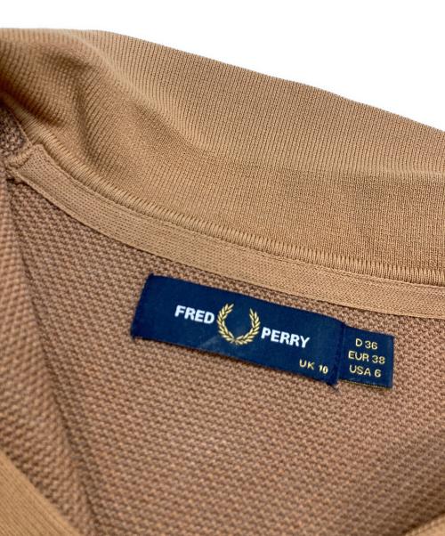 FRED PERRY（フレッドペリー）FRED PERRY (フレッドペリー) RAY BEAMS (レイ ビームス) ノースリーブフレア ポロシャツ ブラウン サイズ:UK10の古着・服飾アイテム