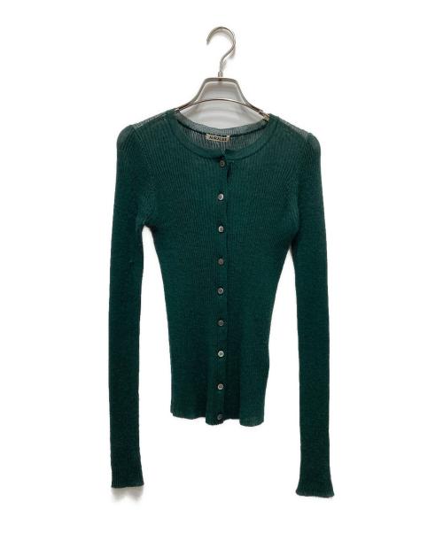 AURALEE（オーラリー）AURALEE (オーラリー) モヘアリブニットカーディガン グリーン サイズ:1の古着・服飾アイテム