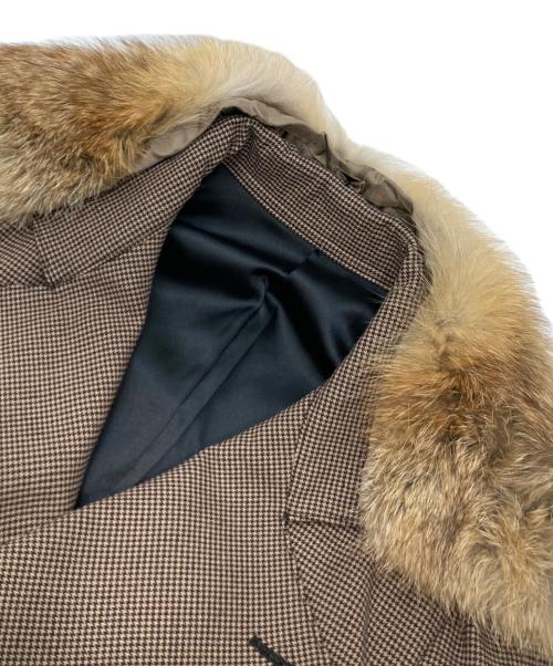 kiryuyrik（キリュウキリュウ）kiryuyrik (キリュウキリュウ) 12AW Fur Collar Short Trench Coat ブラウン サイズ:Sの古着・服飾アイテム