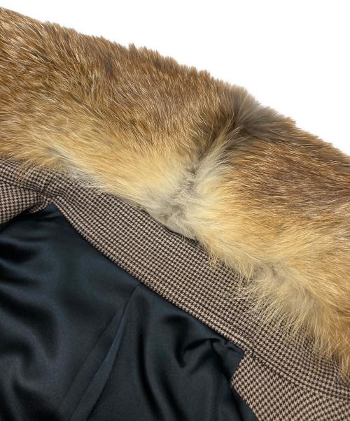 kiryuyrik（キリュウキリュウ）kiryuyrik (キリュウキリュウ) 12AW Fur Collar Short Trench Coat ブラウン サイズ:Sの古着・服飾アイテム