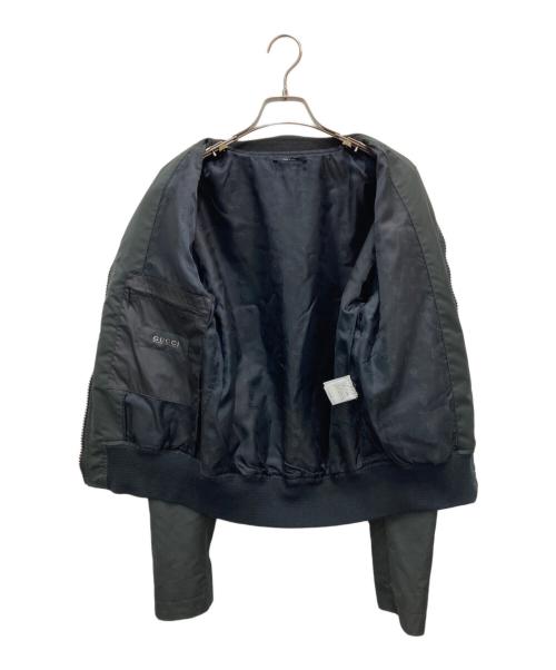 GUCCI（グッチ）GUCCI (グッチ) ナイロンミリタリーブルゾン ブラック サイズ:44の古着・服飾アイテム