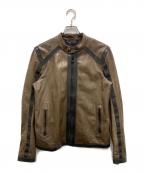 BELSTAFFベルスタッフ）の古着「シングルライダースレザージャケット」｜ブラウン