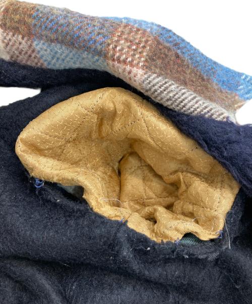 FAMOUS（フェイマス）FAMOUS (フェイマス) 裏地シャギーチェックジャケット ブラウン×ブルー サイズ:不明（実寸参照）の古着・服飾アイテム