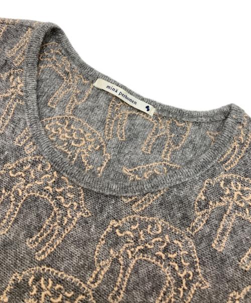 mina perhonen（ミナ ペルホネン）mina perhonen (ミナ ペルホネン) 刺繍ワンピース グレー サイズ:36の古着・服飾アイテム