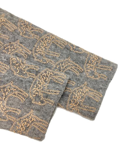 mina perhonen（ミナ ペルホネン）mina perhonen (ミナ ペルホネン) 刺繍ワンピース グレー サイズ:36の古着・服飾アイテム