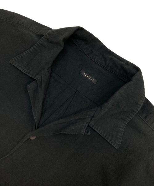 COMOLI（コモリ）COMOLI (コモリ) ベタシャン オープンカラーシャツ ブラック サイズ:3の古着・服飾アイテム