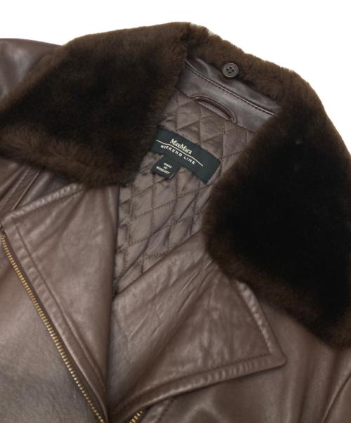 Max Mara WEEK END LINE（マックスマーラ ウイークエンドライン）Max Mara WEEK END LINE (マックスマーラ ウイークエンドライン) ボアレザージャケット ブラウン サイズ:42の古着・服飾アイテム