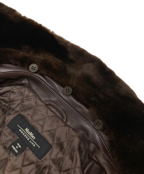 Max Mara WEEK END LINE（マックスマーラ ウイークエンドライン）Max Mara WEEK END LINE (マックスマーラ ウイークエンドライン) ボアレザージャケット ブラウン サイズ:42の古着・服飾アイテム
