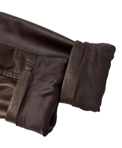 Max Mara WEEK END LINE（マックスマーラ ウイークエンドライン）Max Mara WEEK END LINE (マックスマーラ ウイークエンドライン) ボアレザージャケット ブラウン サイズ:42の古着・服飾アイテム