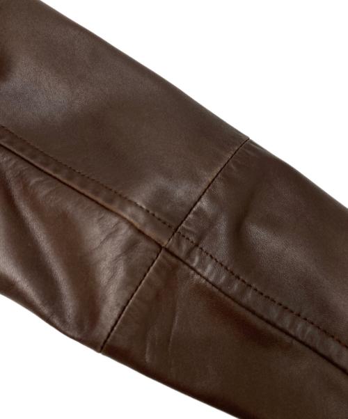 Max Mara WEEK END LINE（マックスマーラ ウイークエンドライン）Max Mara WEEK END LINE (マックスマーラ ウイークエンドライン) ボアレザージャケット ブラウン サイズ:42の古着・服飾アイテム