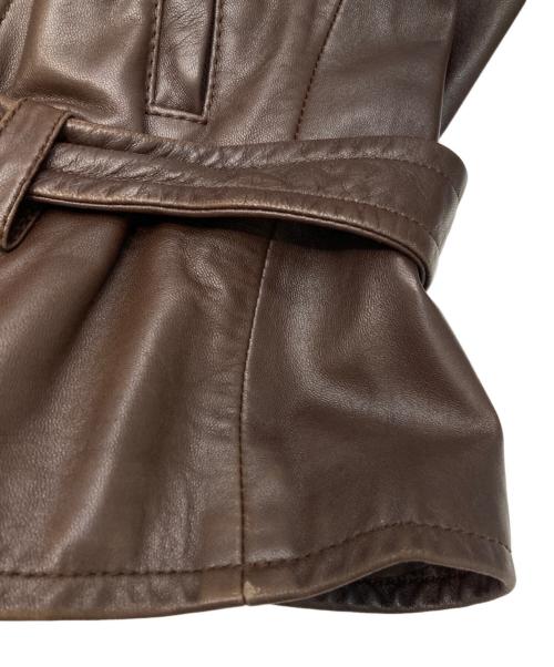 Max Mara WEEK END LINE（マックスマーラ ウイークエンドライン）Max Mara WEEK END LINE (マックスマーラ ウイークエンドライン) ボアレザージャケット ブラウン サイズ:42の古着・服飾アイテム