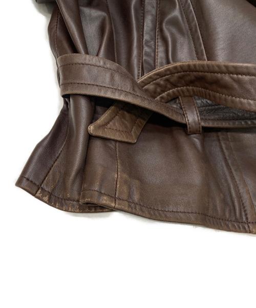 Max Mara WEEK END LINE（マックスマーラ ウイークエンドライン）Max Mara WEEK END LINE (マックスマーラ ウイークエンドライン) ボアレザージャケット ブラウン サイズ:42の古着・服飾アイテム