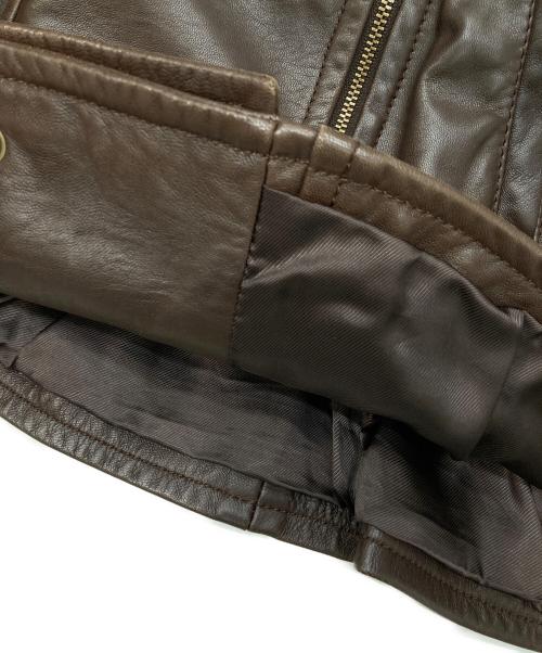 Max Mara WEEK END LINE（マックスマーラ ウイークエンドライン）Max Mara WEEK END LINE (マックスマーラ ウイークエンドライン) ボアレザージャケット ブラウン サイズ:42の古着・服飾アイテム