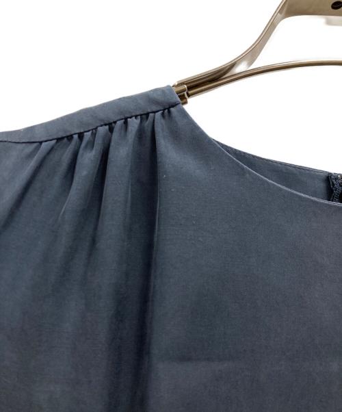 Demi-Luxe Beams（デミルクス ビームス）Demi-Luxe Beams (デミルクス ビームス) ギャザークルーネックワンピース ネイビー サイズ:38の古着・服飾アイテム