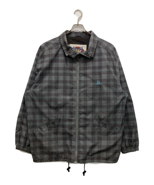 Quiksilver（クイックシルバー）Quiksilver (クイックシルバー) チェックスタンドカラージャケット グレー サイズ:Mの古着・服飾アイテム
