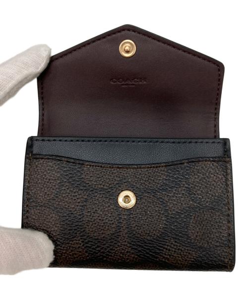 COACH（コーチ）COACH (コーチ) フラップ カード ケース・シグネチャー キャンバス ブラウンの古着・服飾アイテム