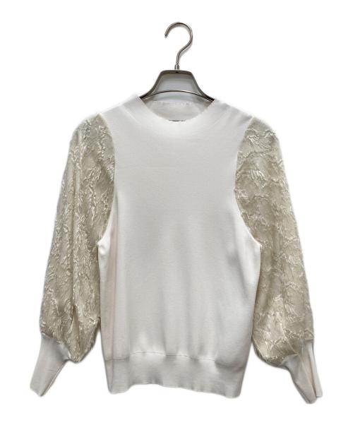 BEIGE（ベイジ）BEIGE (ベイジ) CLARISSEドッキングプルオーバーニット アイボリー サイズ:4の古着・服飾アイテム