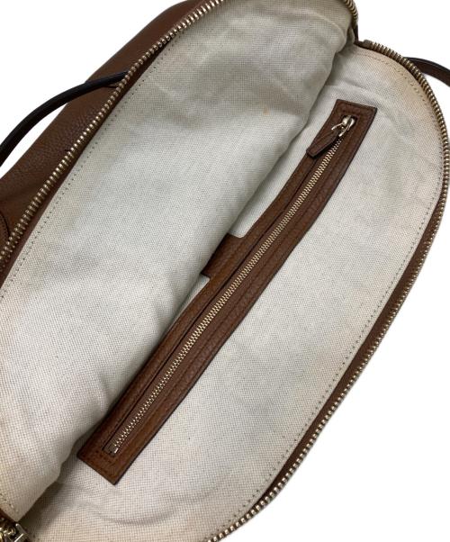 GUCCI（グッチ）GUCCI (グッチ) レザーハンドバッグ ブラウンの古着・服飾アイテム