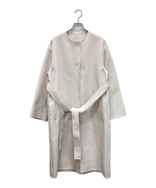 JUSGLITTY（ジャスグリッティー）JUSGLITTY (ジャスグリッティー) ダブルフェイスノーカラーコート ベージュ サイズ:1の古着・服飾アイテム