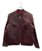 Schottショット）の古着「ホーウィンクロムエクセルレザーシングルライダースジャケット」｜ワインレッド