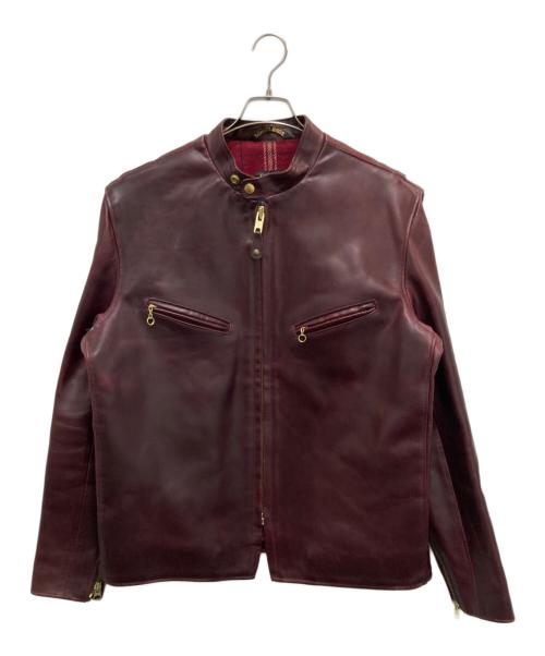 Schott（ショット）Schott (ショット) ホーウィンクロムエクセルレザーシングルライダースジャケット ワインレッド サイズ:40の古着・服飾アイテム