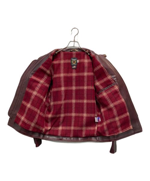 Schott（ショット）Schott (ショット) ホーウィンクロムエクセルレザーシングルライダースジャケット ワインレッド サイズ:40の古着・服飾アイテム