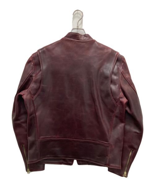 Schott（ショット）Schott (ショット) ホーウィンクロムエクセルレザーシングルライダースジャケット ワインレッド サイズ:40の古着・服飾アイテム