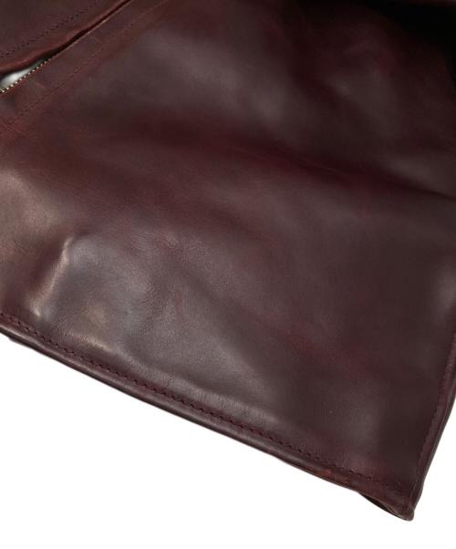 Schott（ショット）Schott (ショット) ホーウィンクロムエクセルレザーシングルライダースジャケット ワインレッド サイズ:40の古着・服飾アイテム