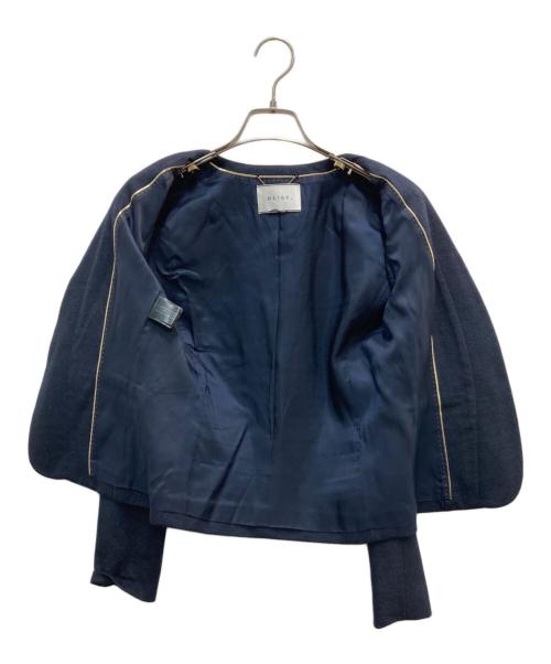 BEIGE（ベイジ）BEIGE (ベイジ) CINDY/ノーカラージャケット ネイビー サイズ:2の古着・服飾アイテム