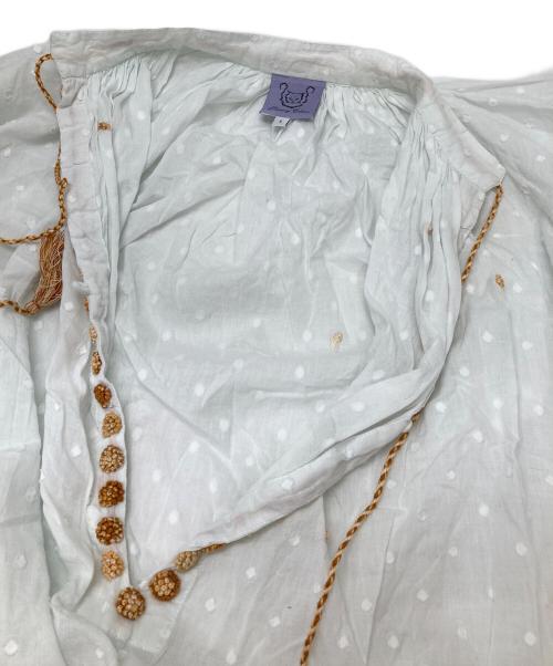 Thierry Colson（ティエリーコルソン）Thierry Colson (ティエリーコルソン) スキッパーブラウス ブルー サイズ:Sの古着・服飾アイテム